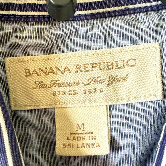 Banana Republic San Francisco New York Mens Shirt White/ Blue - Picture 5 of 8